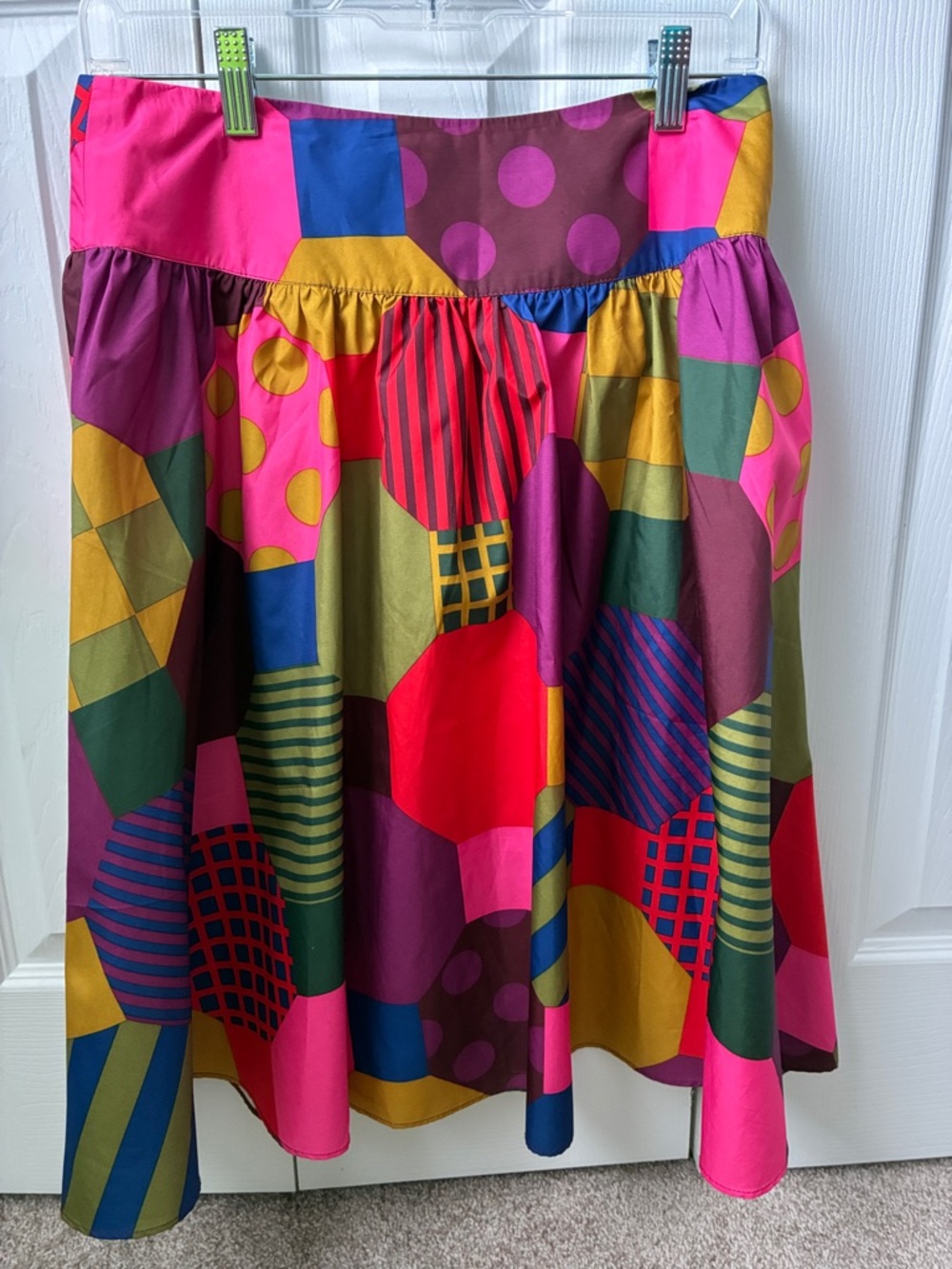 Isaac Mizrahi Multicolor Geometric Circle Skirt